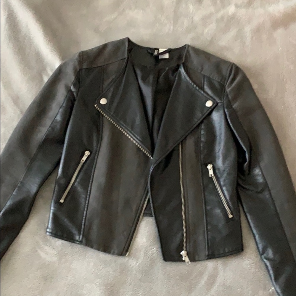 Black leather and suede Jacket